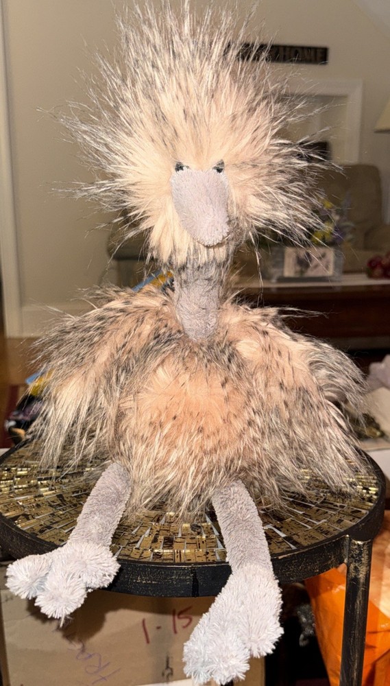 T108-New Jellycat Odette Ostrich Plush 20 in Furry Fuzzy Stuffed Animal