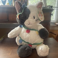 Gigglescape Kitty Cat Plush 12″ SOFT with Christmas Garland Stuffed Animal NWT