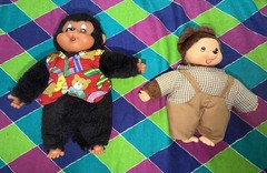 TUBBI-BOOS, VINTAGE LOT OF 2 FRIENDS, BEAR-BOO, MONKEE-BOO, UK 1981!