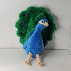 FAO Schwarz Blue Peacock Plush Stuffed Animal Toy 10.5″ Tall 2013 Toys R Us