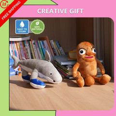 SEIUGDEF 2-Pack Italian Brainrot Plush Toys, Large, Brown, Gray, Blue, White