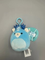 Squishmallow 3.5″ Xam Kirin Deer Soft Blue Mythical Forest Clip Plush