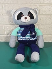 Spark Create Winter Raccoon Baby Toddler Rattle Plush 16″ Safe Stuffed Toy Used