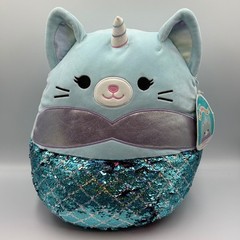 Squishmallows Svetlana 12 Inch Caticorn Mermaid Sequin Plush Kellytoy Blue Cat