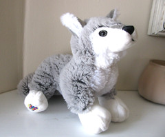 Very Rare Webkinz Grey Wolf HM358 Retired HTF Ganz Stuffed Animal Plush No Code!