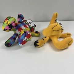 Autism Awareness Puzzle Pieces + Original Garfield Plush Stuffed Toy 9” NICE EUC