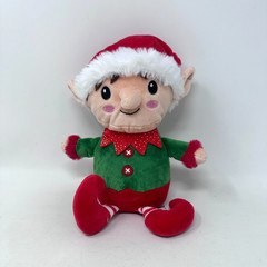 Walmart Small Christmas Elf Plush Stuffed Animal Green Red Santas Helper Cute