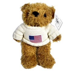Beverly Hills Teddy Bear Co Plush Stuffed Animal Toy USA Flag Sweater with Tags