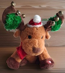 Animated Musical Reindeer Plush by Goffa Plays Jingle Bells ( Pre-Owned )
