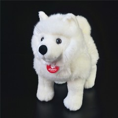 11” High Dog Samoyed Plush Doll Stuffed Super Soft Simulation Animal Model Toy