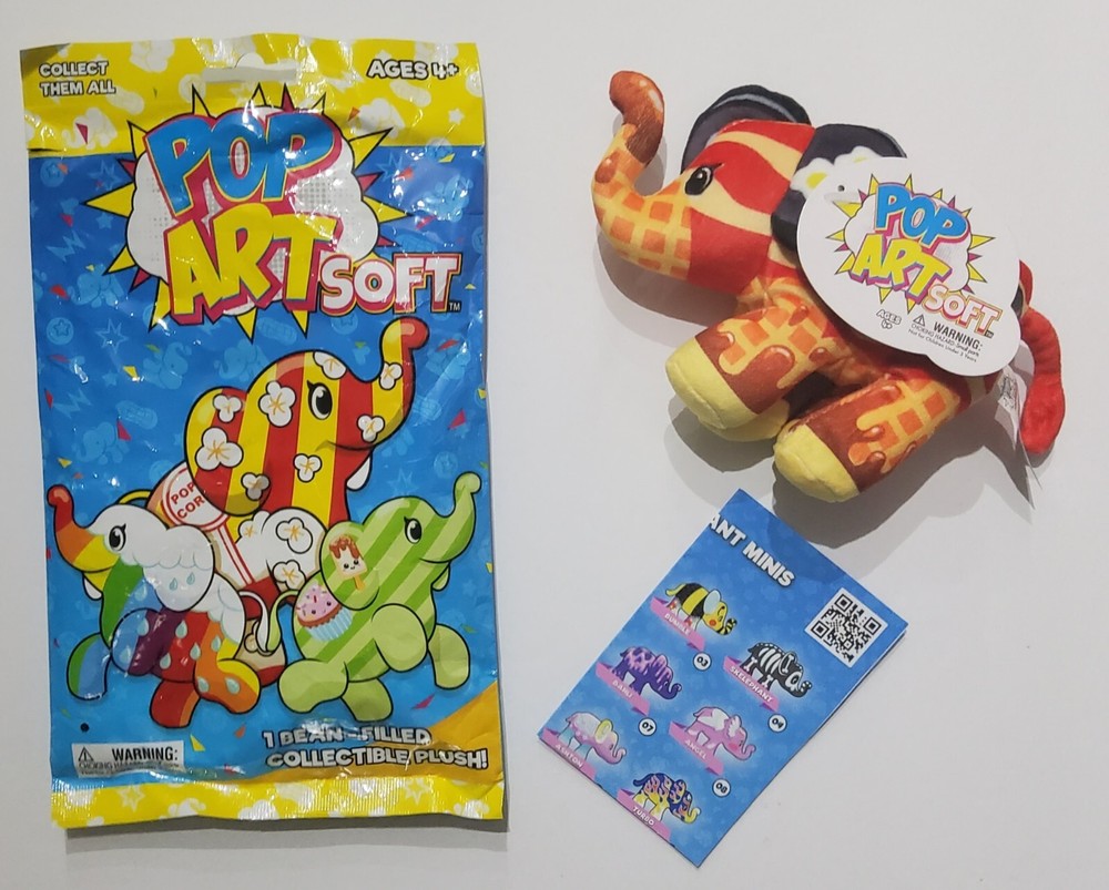 Pop Art Soft Mini Elephant BACON #10 Bean Plush Toy Series 1