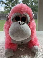 Redemption Plus Pink Gray Monkey Stuffed Animal Small Plush Washable 7”