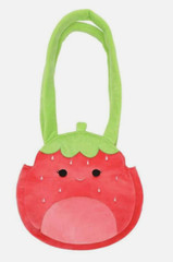 Squishmallow SCARLET THE STRAWBERRY Plush Tote Bag Purse Bioworld Red Snap