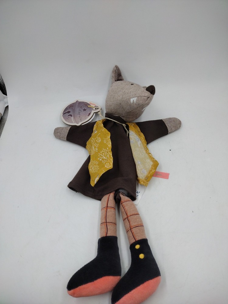 Moulin Roty La Grande Famille Plush Wolf Hand Puppet Toy Little Red Riding Hood