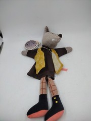 Moulin Roty La Grande Famille Plush Wolf Hand Puppet Toy Little Red Riding Hood