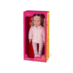 Our Generation Ava 18″ Fashion Doll with Pink Faux-Fur Coat Outfit