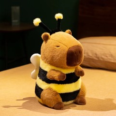 23cm Capybara Plush Bumble Bee Costume Anime Stuffed Animal Pillow Toy Doll