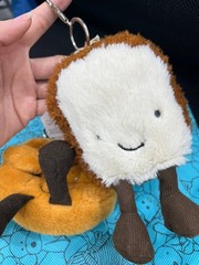 COmbo 2 Amuseables Toast with Pretzel Bag charm Dust Bag NWT