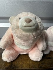 GUND Pink Teddy Bear Plush Lot of 2 Large & Small Stuffed Animals Soft Vintage