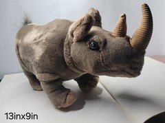 Vintage 90s Jungle Joes Safari Friends Rusty The Rhino Plush Toy Stuffed Animal