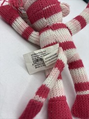 SOCK MONKEY Playmaker 2011 Plush Stuffed Animal Pink & White NWT 8”