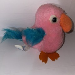 L23 🔥 Vintage Brechner Parrot Bird Plush Stuffed Animal 4″ Pink Blue New York
