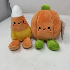Hallmark Better Together Candy Corn & Pumpkin Magnetic Plush Set Fall NWT