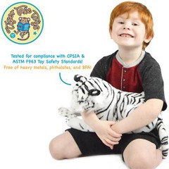 Saphed The White Tiger | 17 Inch Stuffed Animal Plush | By TigerHart Toys