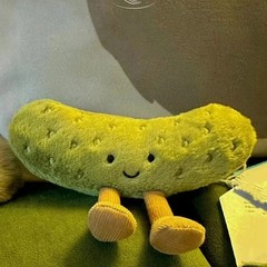 15cm Amusable Green Sour Pickle Plush Toy Cute Collectible Soft Stuffed Doll**