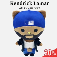 Hello Kitty As KENDRICK LAMAR Plush Doll Soft Stuffed Figure Plush Toy Gift 24cm