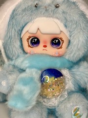NEW Mocici Sugar Heart Rabbit Warm Whisper Plush – Blue Bunny w Glitter Belly