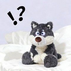 40cm Cute Gray Wolf Plush Soft Stuffed Animal Toy Kids Gift Cuddly Companion