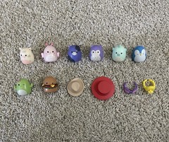 Squish-A-Longs by Squishmallows Lot 8 Various figures Accessories Ring