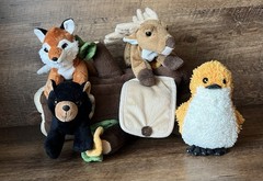 Unipak Plush Tree House Log With Stuffed Forest Animals Bird Bear Reindeer Fox