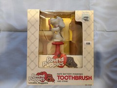 159 Vintage Pound Puppies Battery Powered Toothbrush & Stand Janex Tonka 1986
