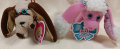 5 CAP/BLIP TOYS TINY TAG-LONGS 1 PINK 3 SPOTTED DOGS & RED PARROT – 1995-2009