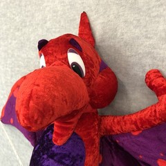 Purple Red Winged Dragon 34″ Wingspan Pterodactyl Plush Dinosaur Classic Toy Co