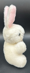 1985 Happiness Aid a Toy by Well Made Plush White Rabbit Pink Ears Nose Tongue
