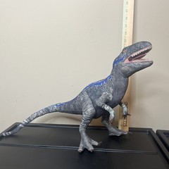 Jurassic World Rare Velociraptor Gray Blue Plush Raptor 13” Hard To Find