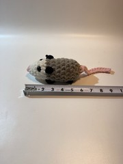 Handmade Crochet Opossum Stuffed Animal Plush Mini Gray White Black Pink