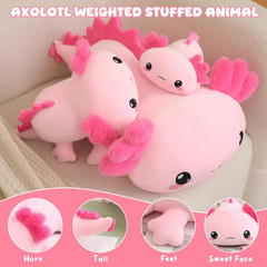 Weighted Axolotl Stuffed Animal – Cute Plush Toy for Kids & Adults