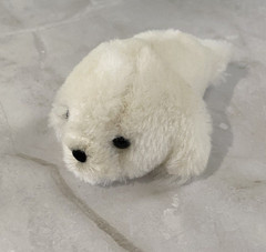 Russ Berrie White Baby Seal Pup Plush Stuffed Animal Mini Tiny Vintage Toy 4″
