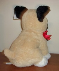 Kelly Toy Plush Beige/Black Pug Puppy Dog Stuffed Toy Animal 14″ sitting – NWT