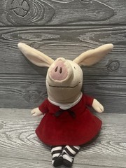 Olivia Pig Plush Stuffed Animal 9” Red Sailor Dress Kids Cartoon Character