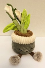 Russ Greenhouse White PEACE LILY Plush Potted Plant People Stuffed Flower L1