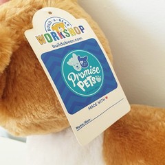 Bulid A Bear Promise Pets Rescue Pup White Brown Dog Puppy Green Blue Eyes Plush