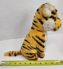 Rushton Company Sitting TIGER Plush Animal Green Eyes Atlanta Ga. VTG 50s-60s