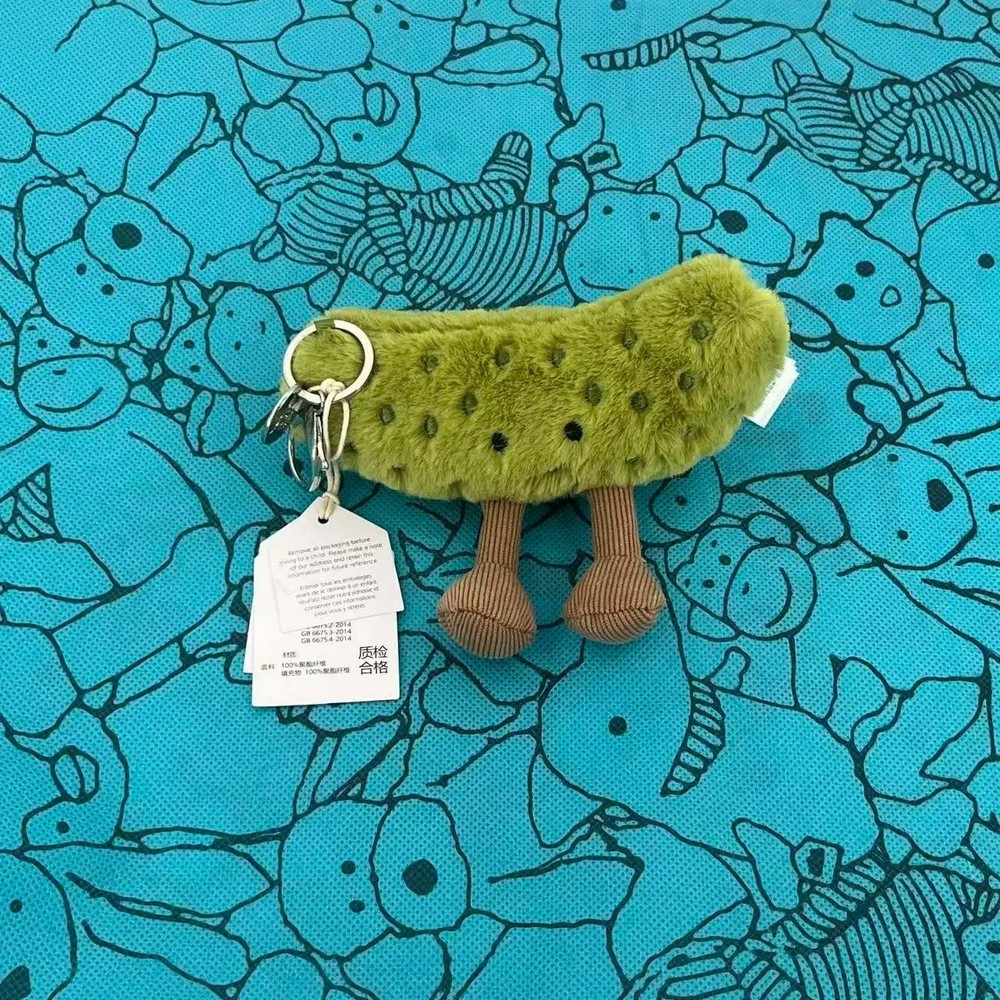 Cute Amuseables Pickle Plush Bag Charm Keychain Green NWT Dust Bag