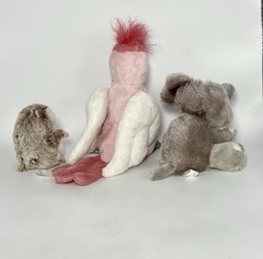 GANZ Webkinz Plush Pink Cockatoo Lil Kinz Peanut Willow Mazin Hamster Lot Of 3