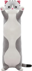 Cute Cat Plush Long Body Pillow – Soft Cartoon Stuffed Animal Doll, Kawaii Cat P